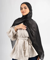 Organza Silk Hijab - Black